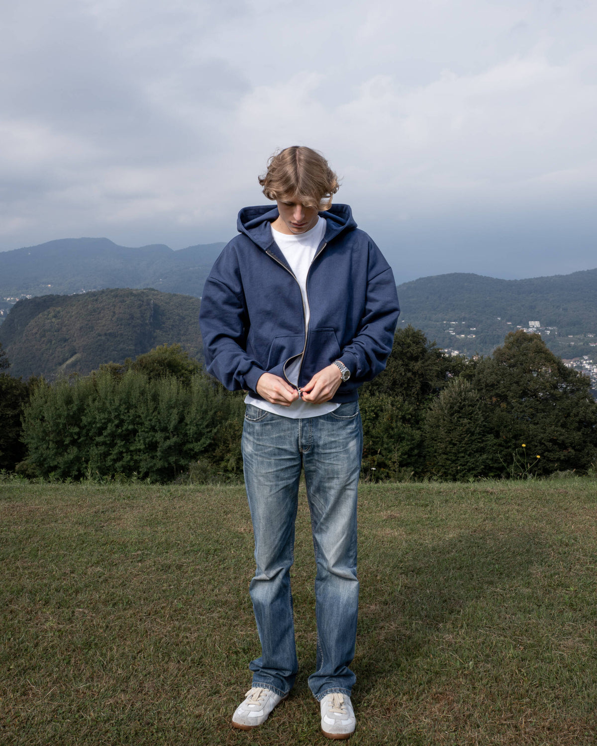 ZIP HOODIE „BASIC” NAVY