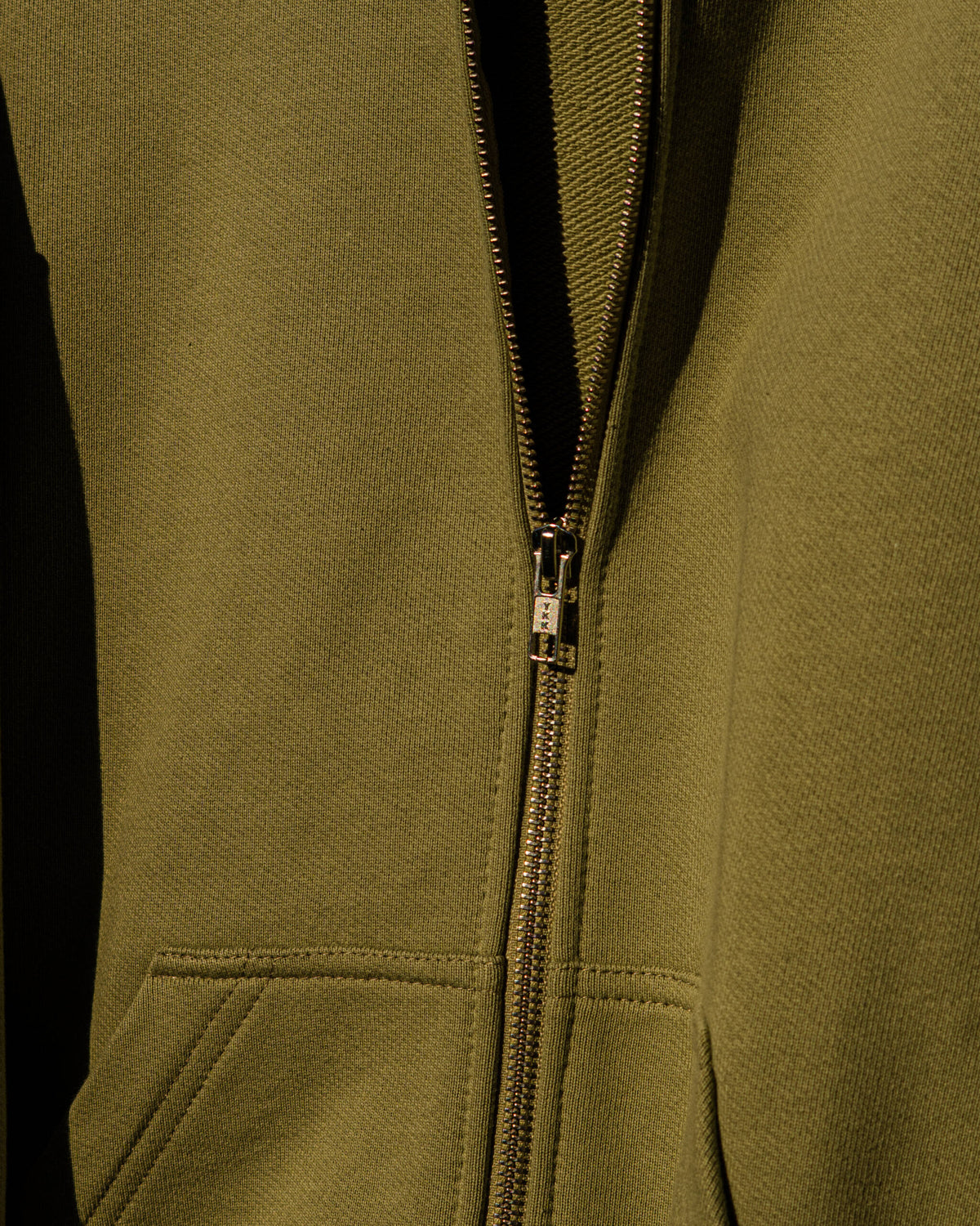 ZIP HOODIE WASHED OLIVE