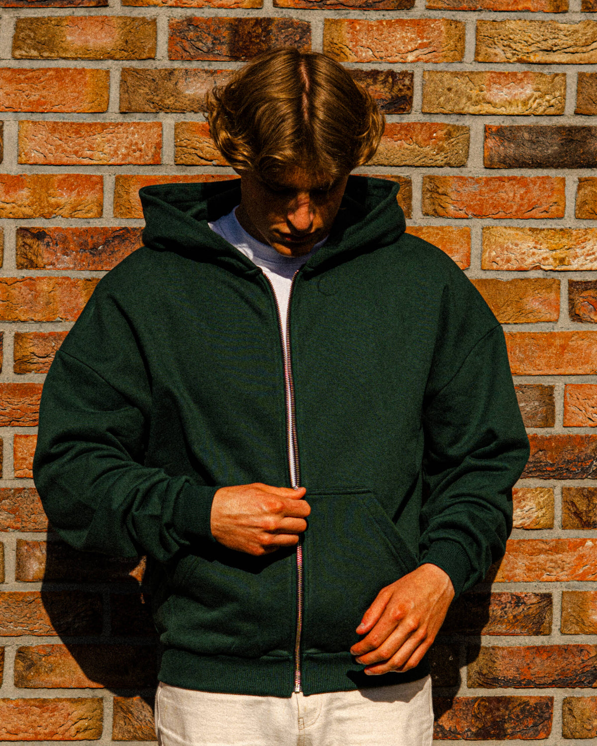 ZIP HOODIE BOTTLE GREEN
