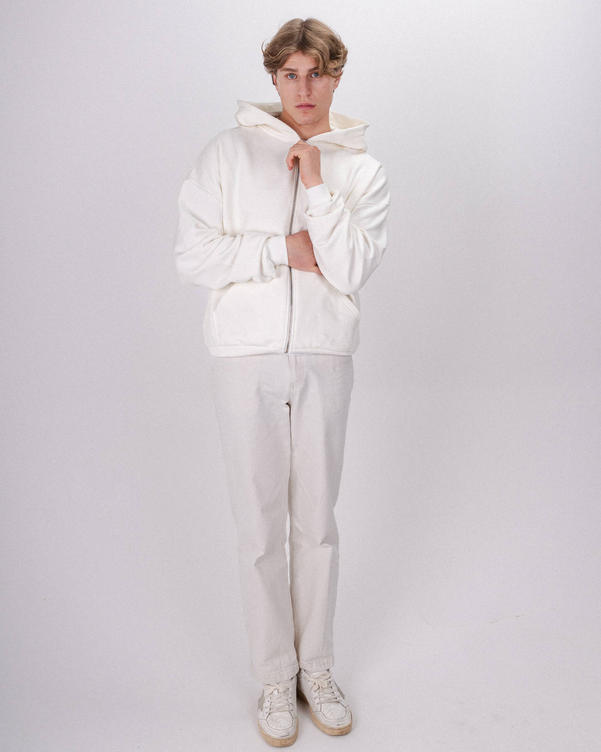 ZIP HOODIE ECRU