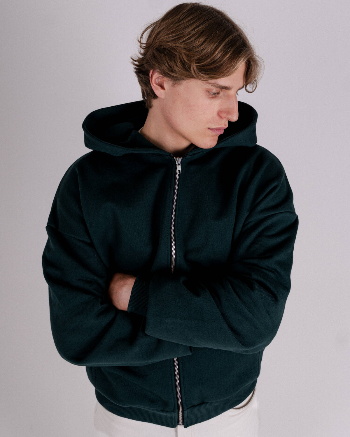 ZIP HOODIE BOTTLE GREEN