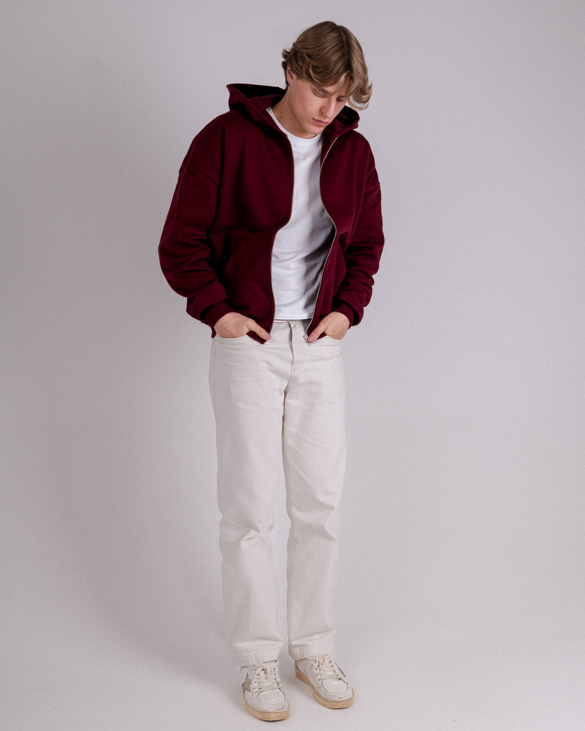 ZIP HOODIE BURGUNDY