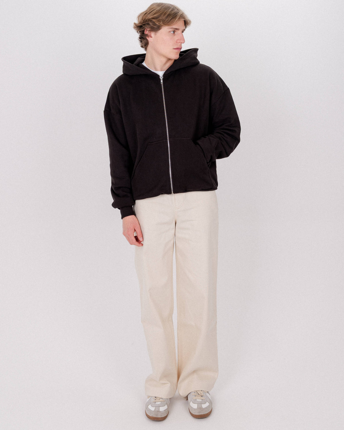 ZIP HOODIE ASH BROWN