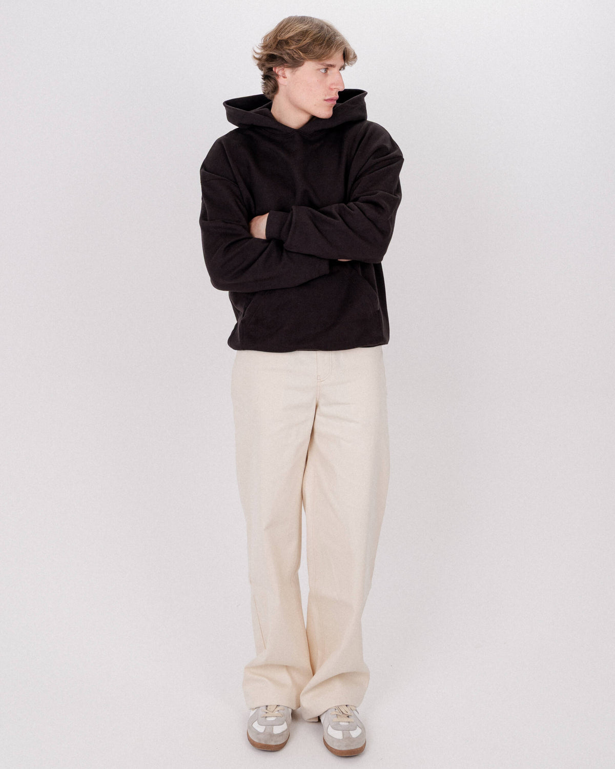 HOODIE BASIC ASH BROWN